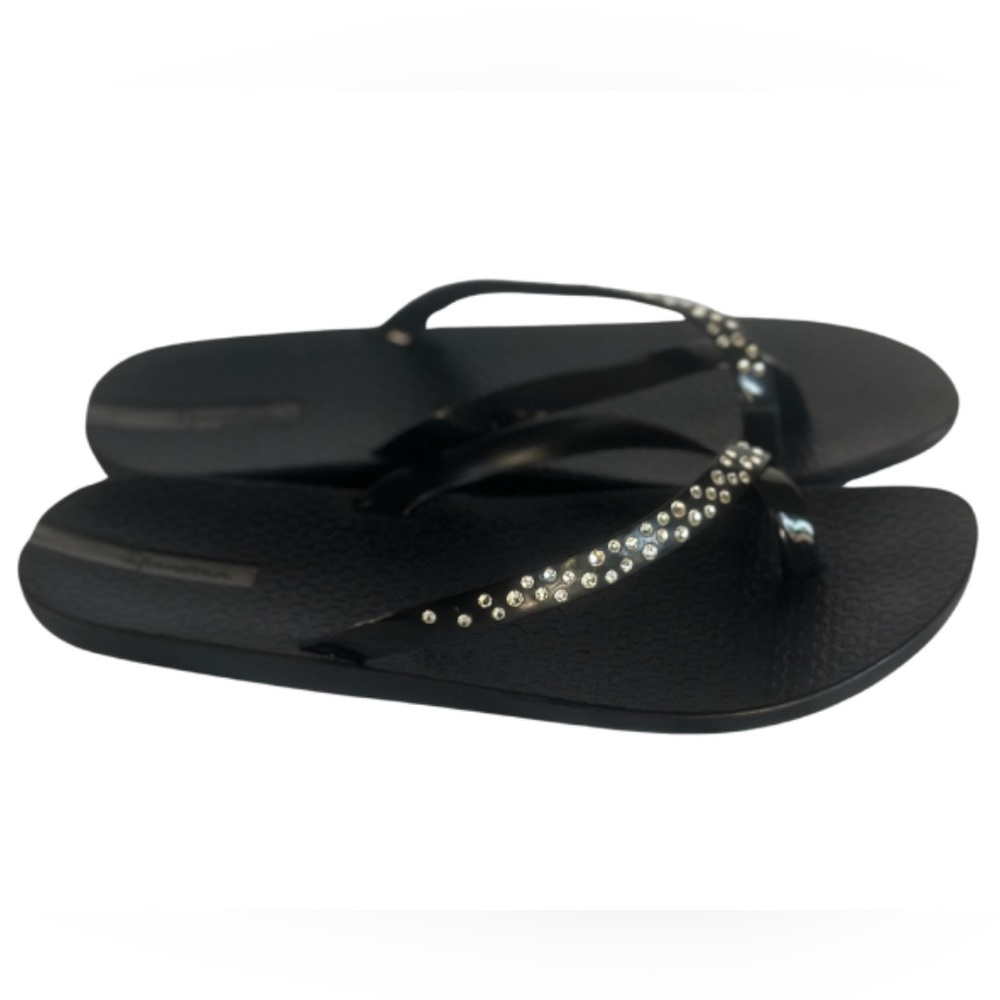 Ipanema Black Swarovski Crystal Studded Women's Sandals - Picture 4 of 8